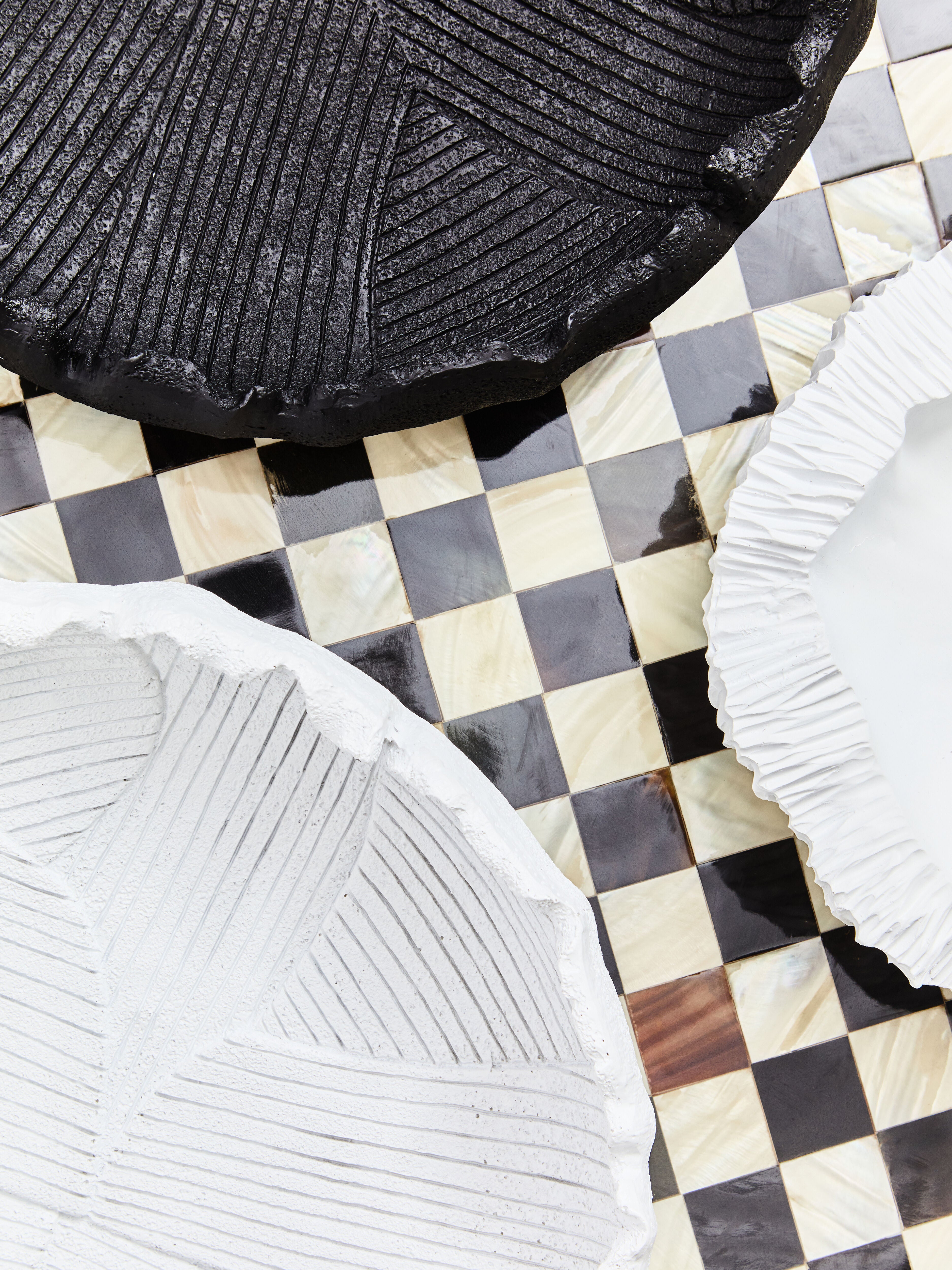 Bobbin Textured White Flat Bowl